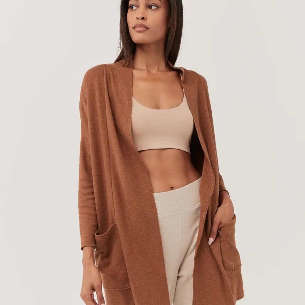 Pact Airplane Cardigan - Saddle Heather XL/XXL